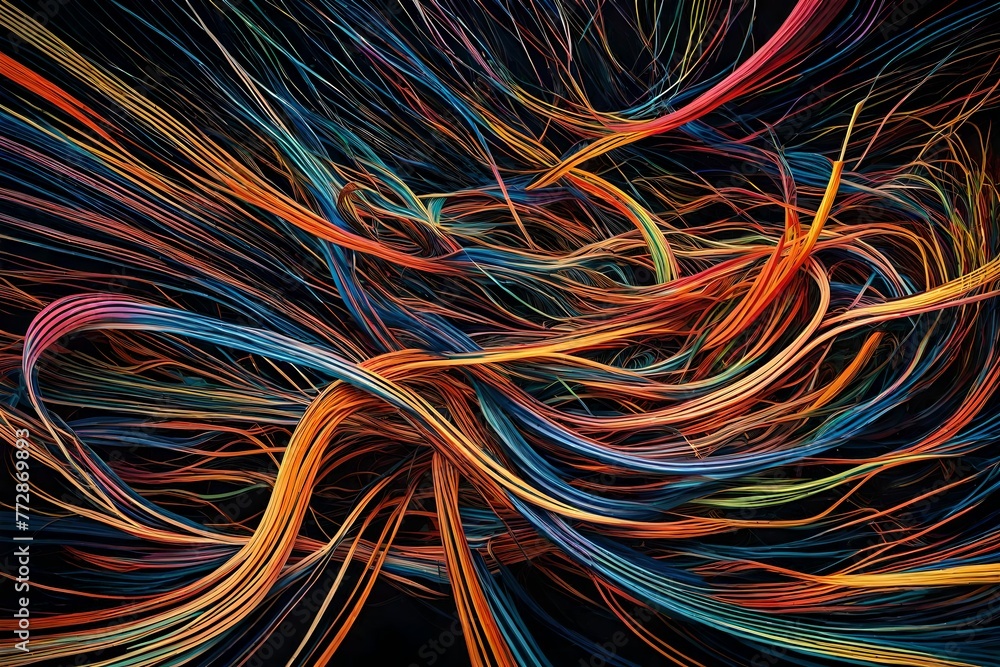 Abstract background with colorful curvy lines, Generated using AI