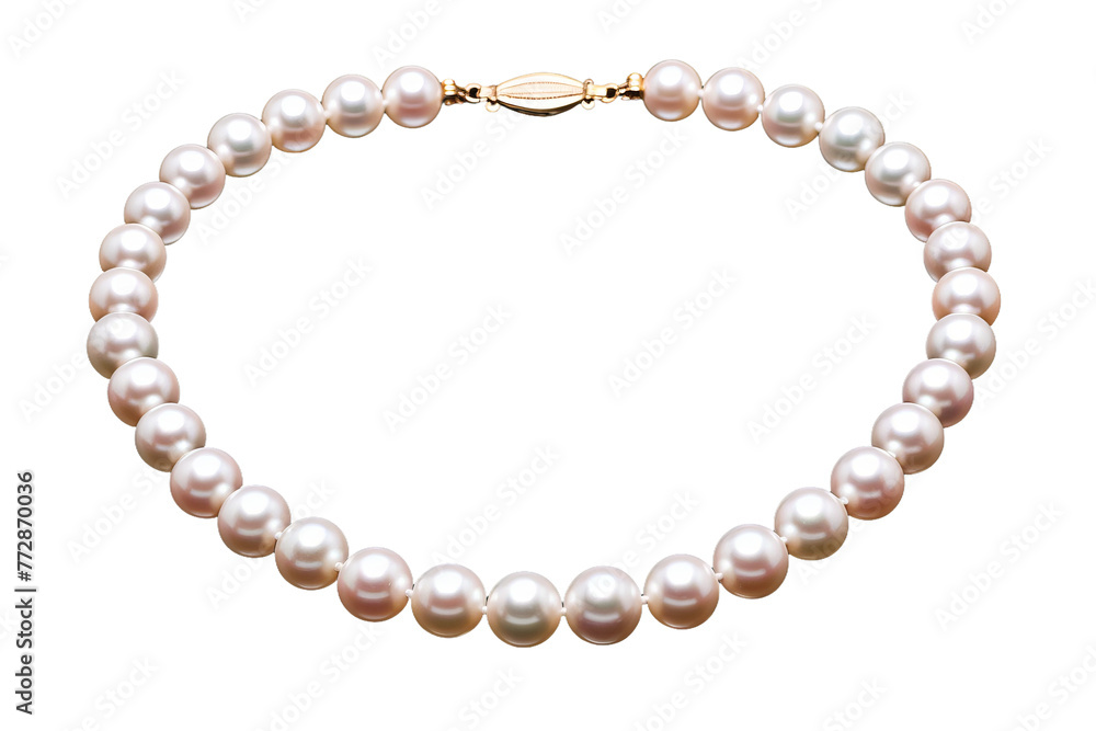 Elegant Pearl Necklace on White Background. On a White or Clear Surface PNG Transparent Background.. Elegant Pearl Necklace on White Background. On a White or Clear Surface PNG Transparent Background..