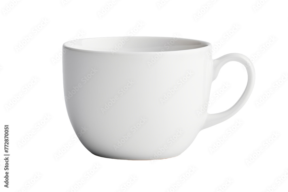 White Coffee Cup on White Background. On a White or Clear Surface PNG Transparent Background.. - obrazy, fototapety, plakaty 