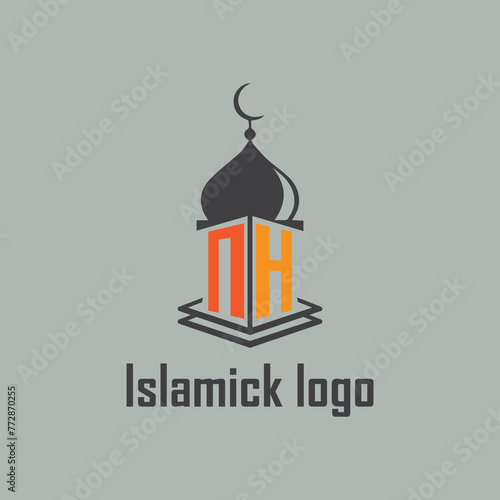 NH Islamic logo with mosque icon NEW design. photo