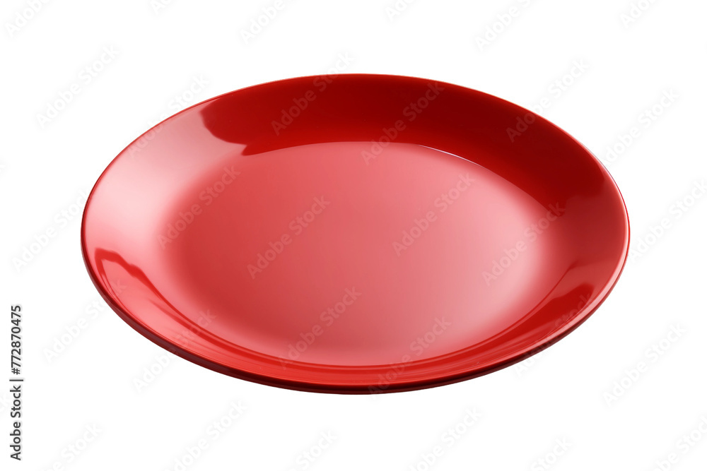 Red Plate on White Background. On a White or Clear Surface PNG Transparent Background.. Red Plate on White Background. On a White or Clear Surface PNG Transparent Background..