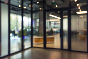 Business office without people with blurred bokeh background.