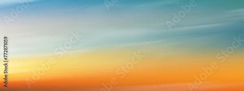 Sky Blue with cloud background,Vector Horizon beach sunset with yellow,pink,orange,red in Spring,Panorama beautiful Nature morning sunrise sky in Summer,Banner Romantic Sky landscape background. © Anchalee