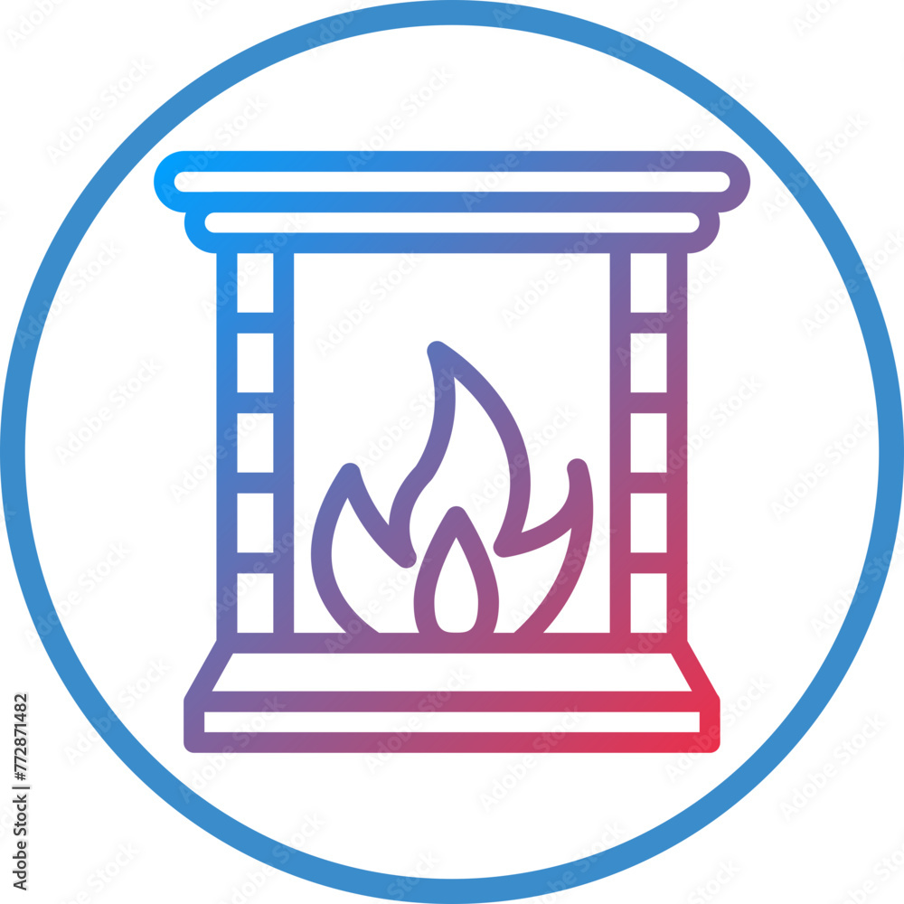 Vector Design Fireplace Icon Style Vector Design Fireplace Icon Style