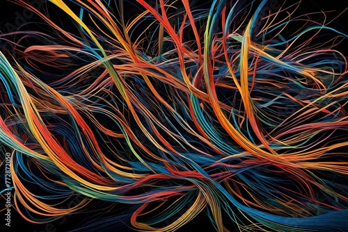 Abstract background with colorful curvy lines, Generated using AI
