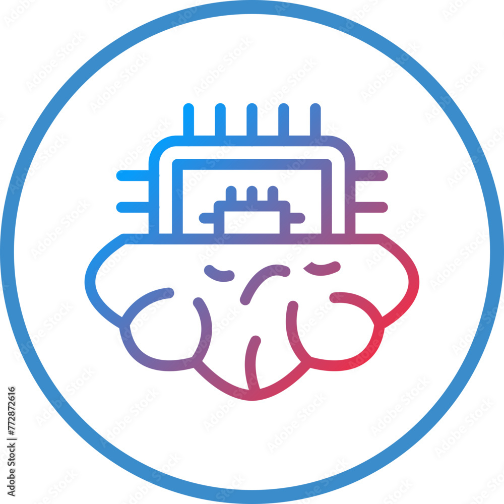 Vector Design Brain Chip Icon Style Vector Design Brain Chip Icon Style