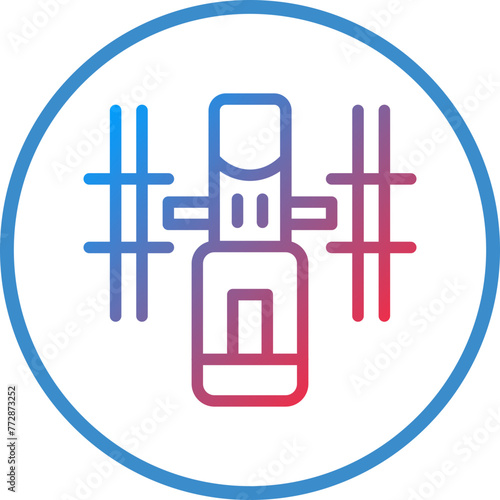 Vector Design Hubble Telescope Icon Style