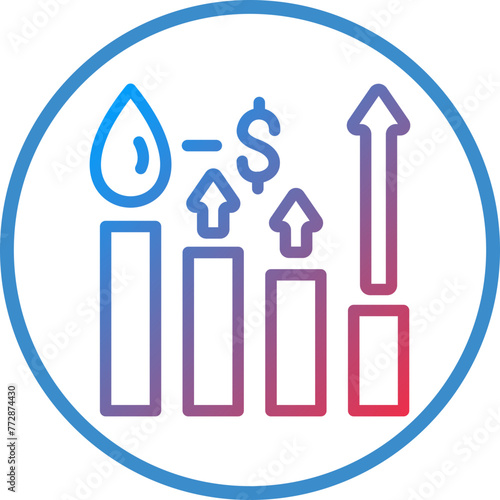 Vector Design Oil Price Increase Icon Style