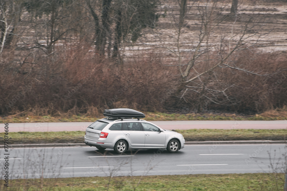 Family SUV Ready for Adventure with Roof Luggage Rack Family SUV Ready for Adventure with Roof Luggage Rack