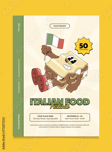 Italian Food Festival Poster Design. Suitable For Promotion Poster