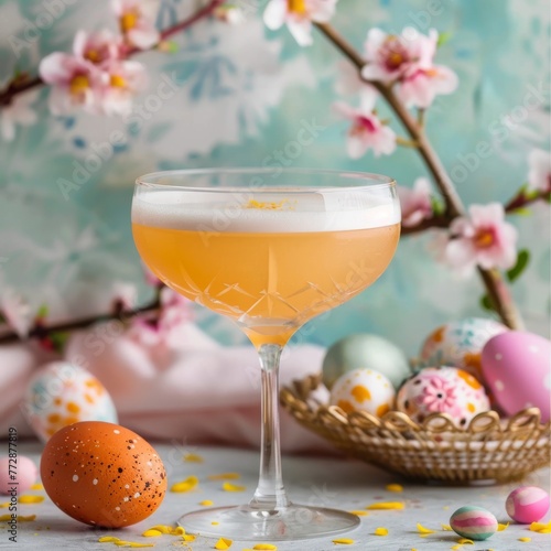 easter eggs and flowers