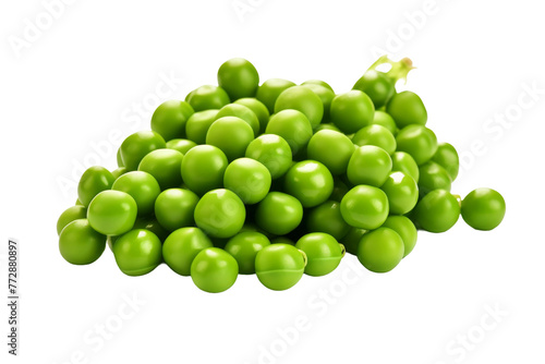 A Pile of Green Peas on a White Background. On a White or Clear Surface PNG Transparent Background..