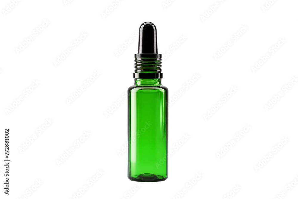 Green Glass Bottle With Black Cap. On a White or Clear Surface PNG Transparent Background.. Green Glass Bottle With Black Cap. On a White or Clear Surface PNG Transparent Background..