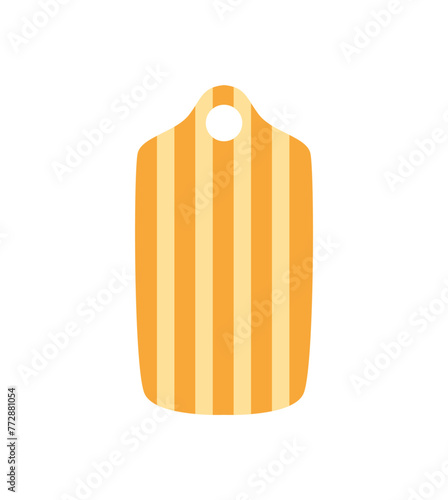 Cutting board illustration isolated on white. Icon, doodle. Flat vector.
