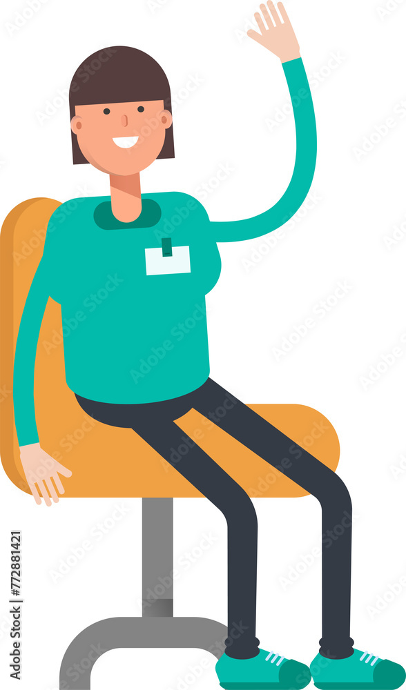 Woman Staff Character Sitting on Chair
Woman Staff Character Sitting on Chair