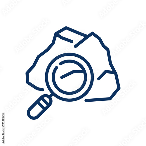 Geological Study Minerals Icon: Thin Line Illustration for  Earth Science and Mineral Identification - Kid's Hobby for Child Development.