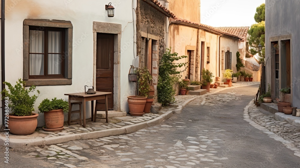 Naklejka premium street in the town high definition(hd) photographic creative image