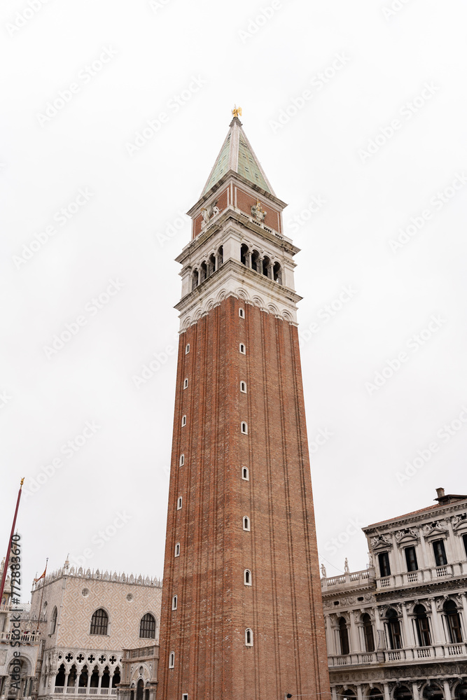 Clock Tower in Venice on a cloudy day