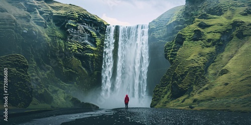 waterfall in the mountains