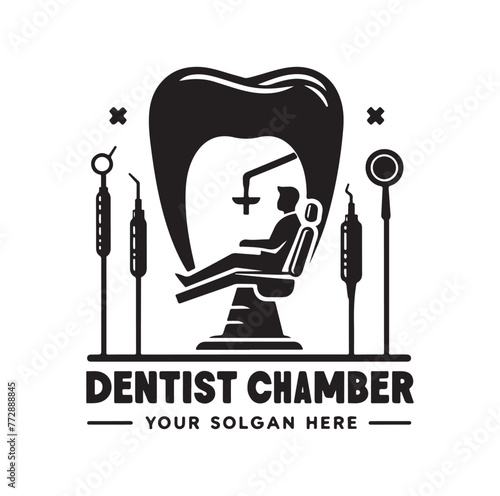 Dentist chamber logo. Dental logo vector illustration