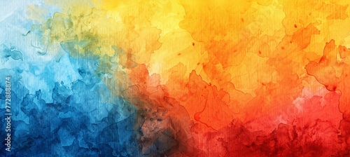 Colorful Abstract Artwork with a Pop of Yellow, Blue, and Red Generative AI