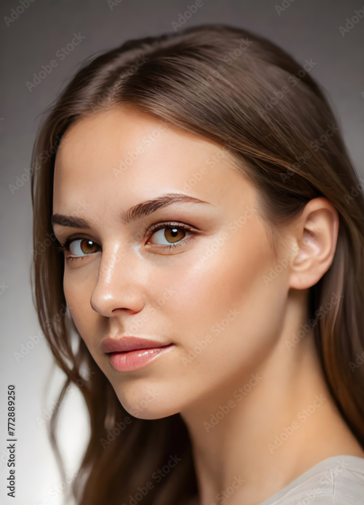 Beautiful Young Woman's Close-Up Portrait