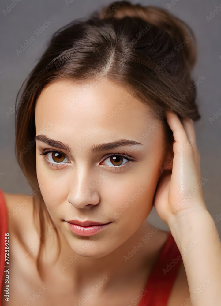 Beautiful Young Woman's Close-Up Portrait