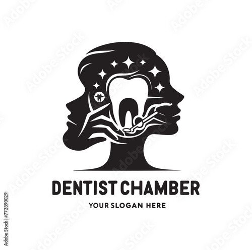 Dentist chamber logo. Dental logo vector illustration