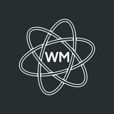 WM letter logo design on white background. WM logo. WM creative initials letter Monogram logo icon concept. WM letter design