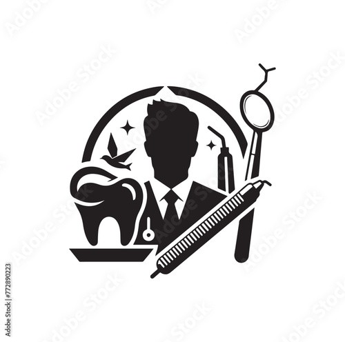 Dentist chamber logo. Dental logo vector illustration
