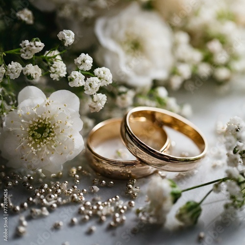 Love in Bloom: Wedding Rings Adorned with Delicate Flowers