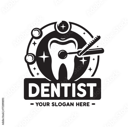 Dentist chamber logo. Dental logo vector illustration