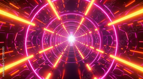 Pink Vortex A Trip Through the Neon Cosmos Generative AI photo