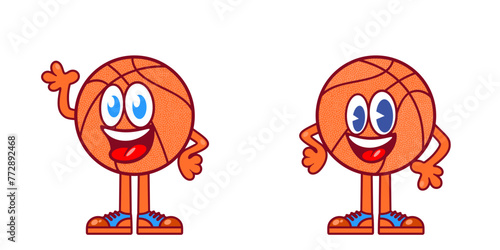 Hip Hop Urban Street Art Graffiti Style Basketball Cartoon Mascot Characters Vector Illustration Art