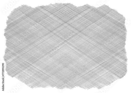 黒いシャープペンシルで描いた細い斜線のチェック柄模様　背景透明 photo