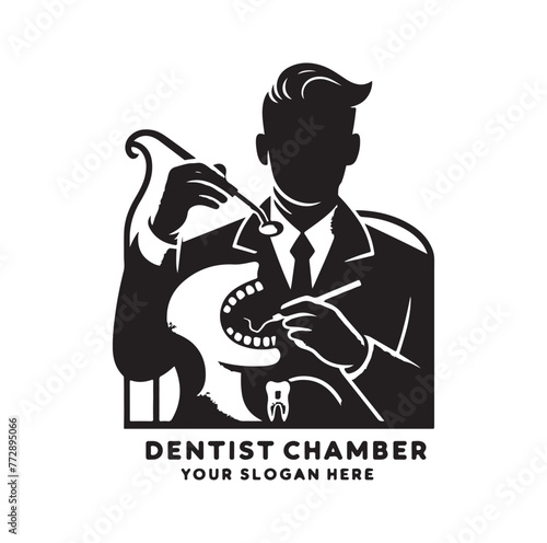 Dentist chamber logo. Dental logo vector illustration