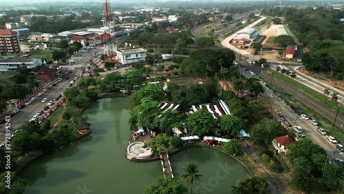Park Serenity with Church Tower and Windmill