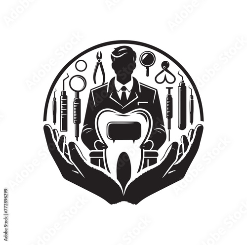 Dentist chamber logo. Dental logo vector illustration