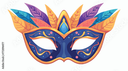 Carnival mask isolated icon Flat vector isolated on white
