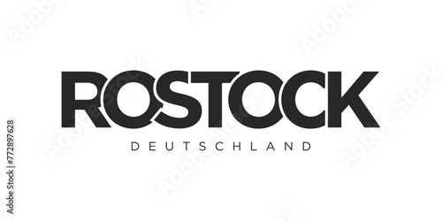 Rostock Deutschland, modern and creative vector illustration design featuring the city of Germany for travel banners, posters, and postcards.