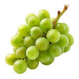 Green grape isolated on transparent background.