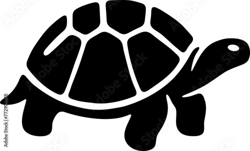 Tortue flat design, vecteur noir fond transparent 