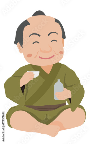 酒を飲む江戸時代の町人