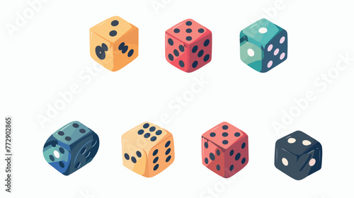 Dice icon Flat vector isolated on white background
