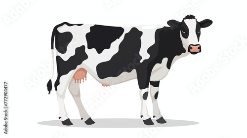 Farm cow isolated icon Flat vector isolated on white