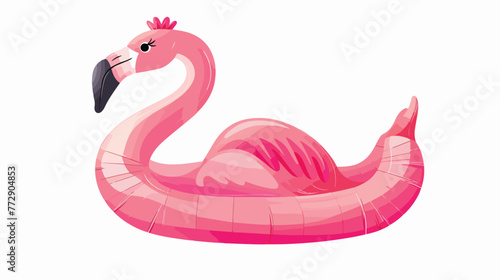 Flamingo shaped float on white background vector illustration