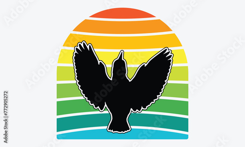 Kingfisher Silhouette Retro Sunset Designs, Hand Drawn Lettering Typography Quotes, Handmade Calligraphy Vector Illustration, Hand-Drawn Lettering Templates, Phrases, Stickers, And Mugs.