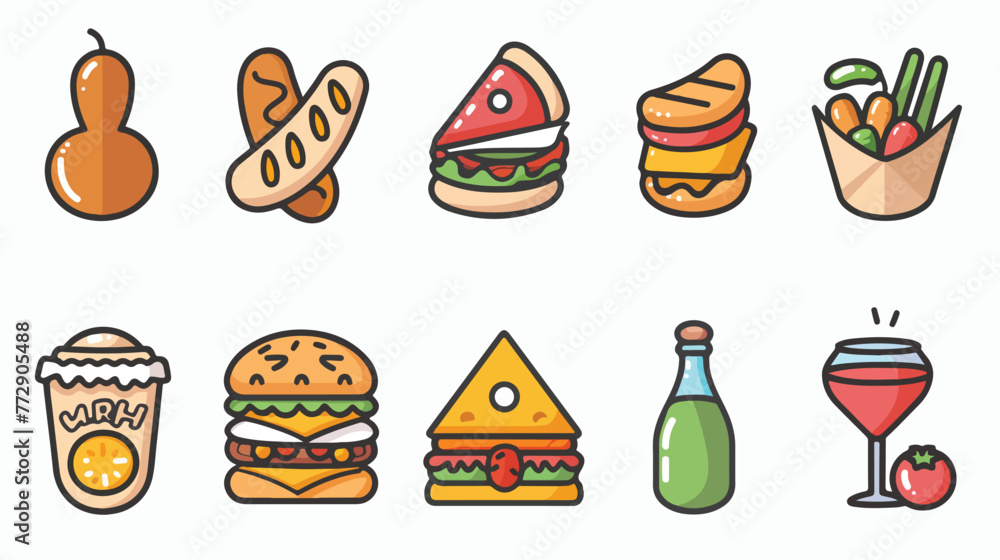 Food Icon Illustration Flat vector isolated on white
