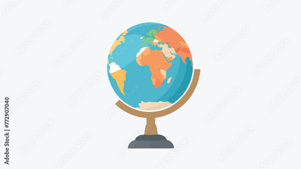 Globe flat icon Flat vector isolated on white background