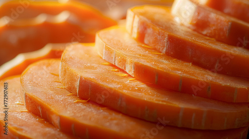Zbliżenie na plasterki dorodnej marchewki